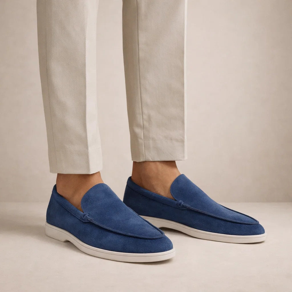 Loafers Suede Leather Slip-On Men's Blue – Casual, Office, Holiday, Gift · Werune
