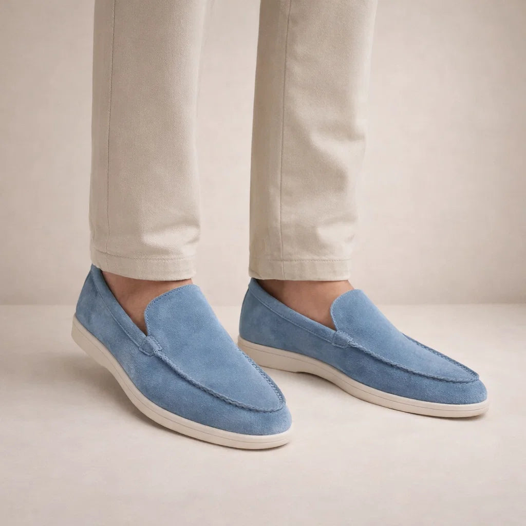 Loafers Suede Leather Slip-On Men's Blue – Casual, Office, Holiday, Gift · Werune
