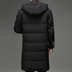 Long Hooded Puffer Coat Men's Winter Padded Parka Dark Grey – Casual, Office · Werune
