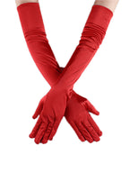 Long Satin Opera Gloves Purple Women's Elbow Length – Wedding, Evening Party, Costume, Gift