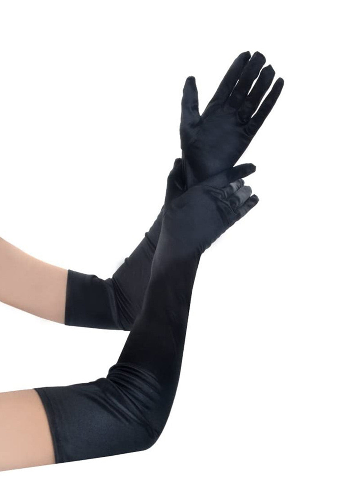 Long Satin Opera Gloves Purple Women's Elbow Length – Wedding, Evening Party, Costume, Gift