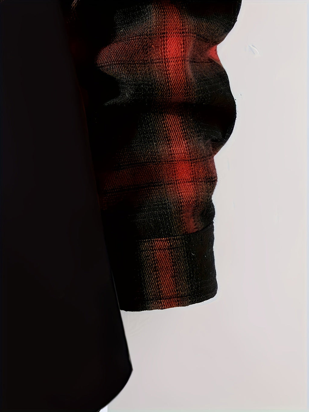 Long Sleeve Shirt Men's Black Brown Plaid Colour-Block Button-Up with Pockets – Casual, Office, Gift
