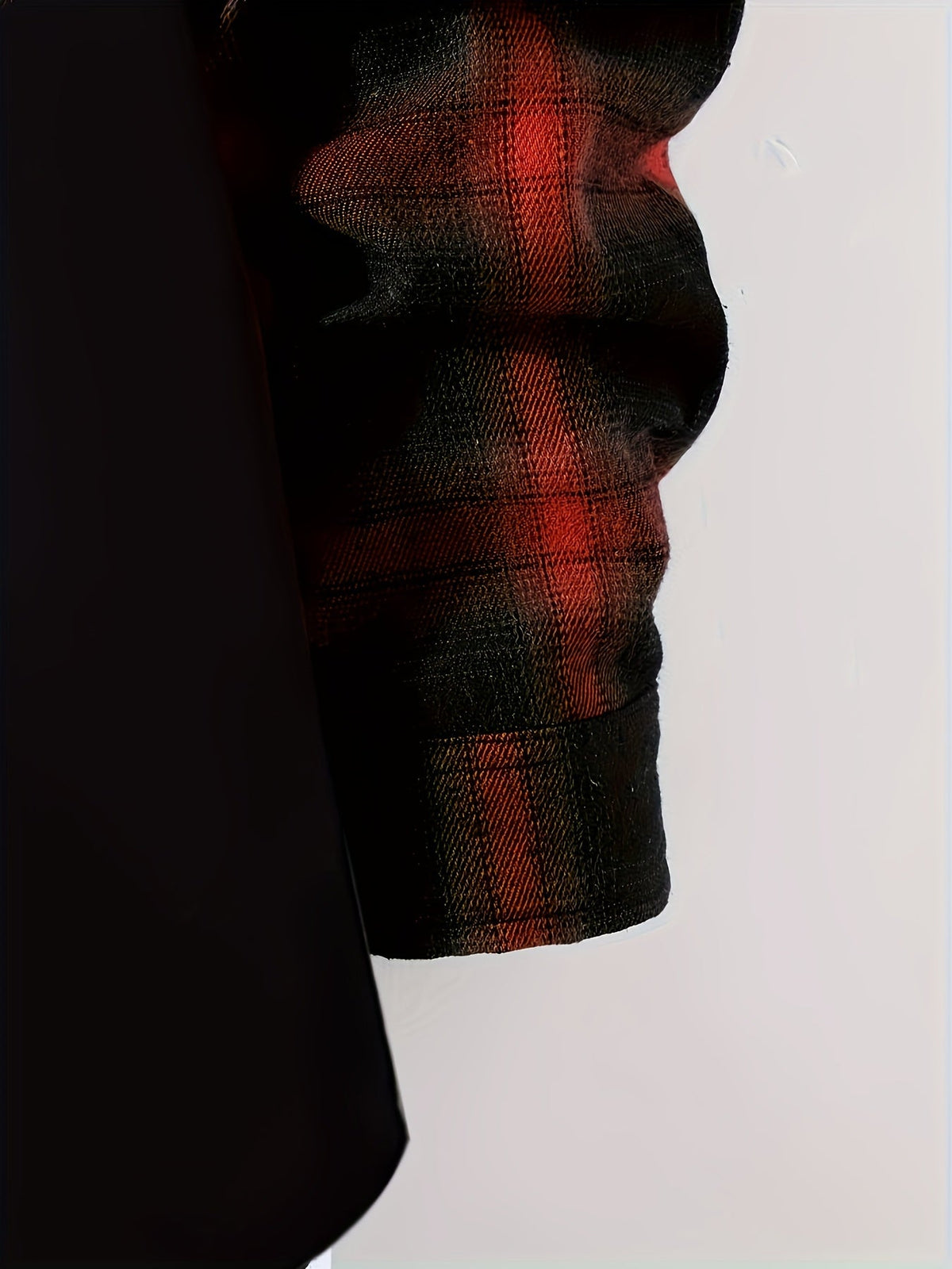 Long Sleeve Shirt Men's Black Brown Plaid Colour-Block Button-Up with Pockets – Casual, Office, Gift