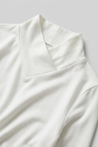 Long Sleeve Top White High Neck Women's Slim Fit – Casual, Office, Everyday Layering