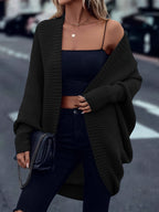 Longline Cardigan Chunky Knit Batwing Open Front Women's – Casual, Office, Holiday, Gift
