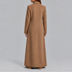 Longline Coat Black Double-Breasted Women's Wool-Blend Maxi Overcoat – Office, Winter Casual, Gift