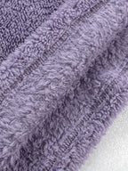 Lounge Set Fleece Women's V-Neck Top Wide-Leg Trousers Purple – Casual, Loungewear, Home Comfort, Gift