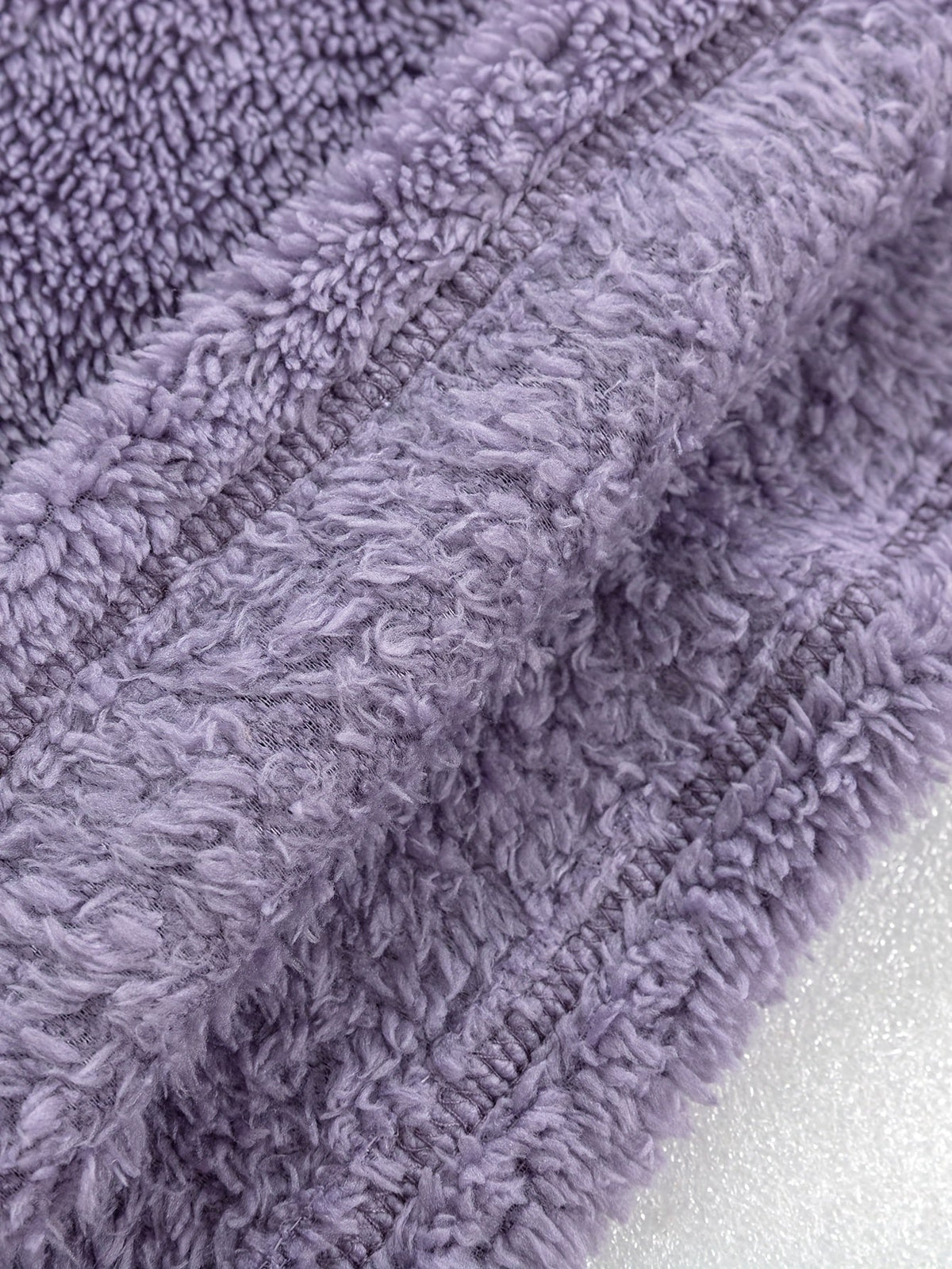 Lounge Set Fleece Women's V-Neck Top Wide-Leg Trousers Purple – Casual, Loungewear, Home Comfort, Gift