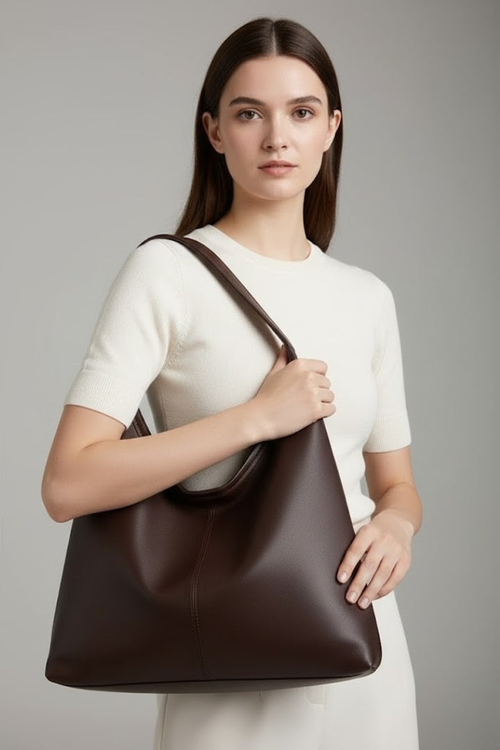 Maria | Women’s Classic Tote Bag with Faux Outer and Large Inner Pocket · Werune