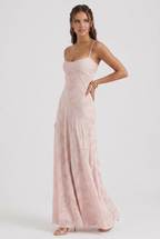Maxi Dress Butterfly Textured Cream Women's – Wedding Guest, Summer, Holiday, Gift