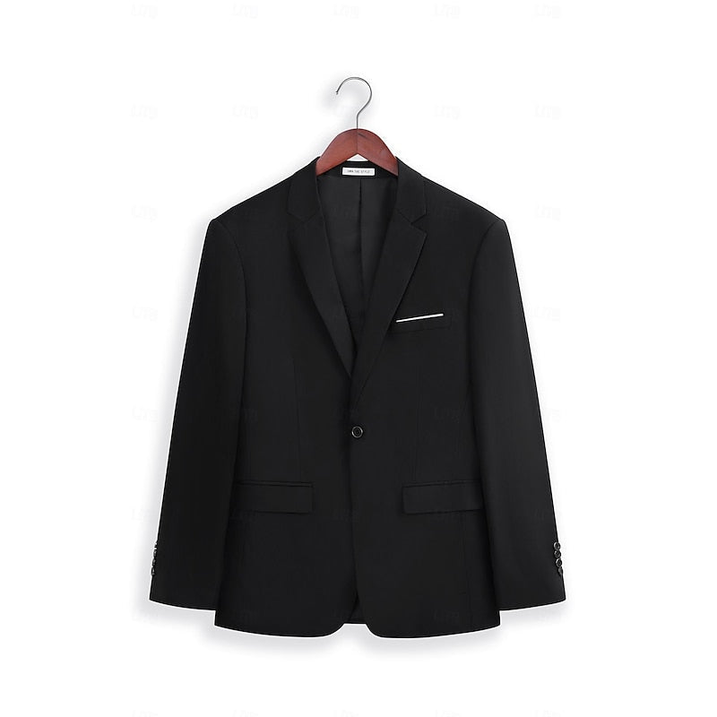 Men's 3-Piece Suit Set Burgundy Slim Fit Blazer Waistcoat Trousers – Wedding, Office, Formal Gift