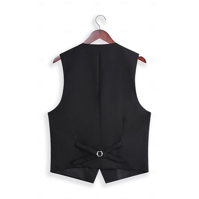 Men's 3-Piece Suit Set Burgundy Slim Fit Blazer Waistcoat Trousers – Wedding, Office, Formal Gift