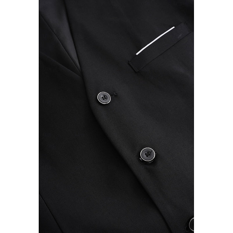 Men's 3-Piece Suit Set Burgundy Slim Fit Blazer Waistcoat Trousers – Wedding, Office, Formal Gift