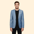 Men's Blazer Slim Fit Grey Single-Button Lined Suit Jacket – Office, Wedding, Formal, Gift