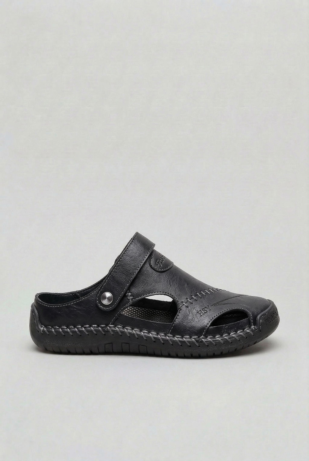 Men's Closed Toe Sandals Leather Look Tan Slip-On Mules – Casual, Summer, Everyday Comfort