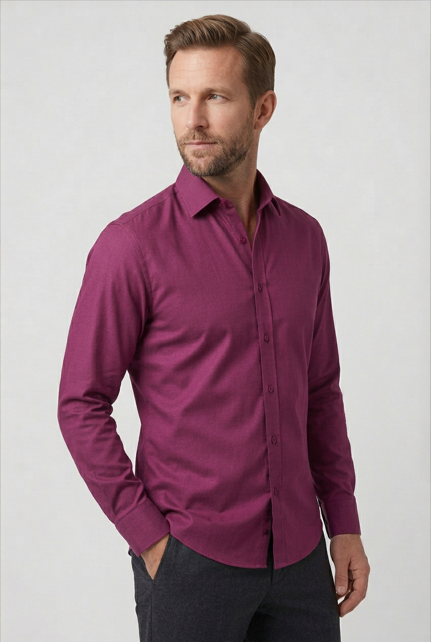 Men's Dress Shirt White Slim Fit Non-Iron Cotton Long Sleeve – Office, Formal, Business Wear