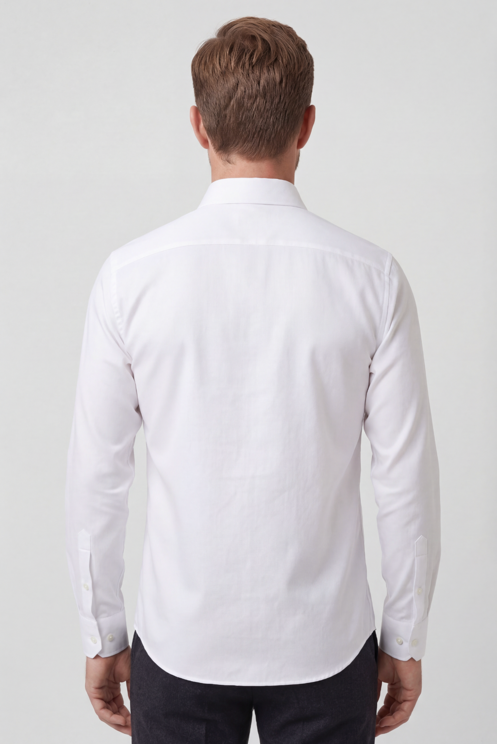 Men's Dress Shirt White Slim Fit Non-Iron Cotton Long Sleeve – Office, Formal, Business Wear