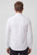 Men's Dress Shirt White Slim Fit Non-Iron Cotton Long Sleeve – Office, Formal, Business Wear