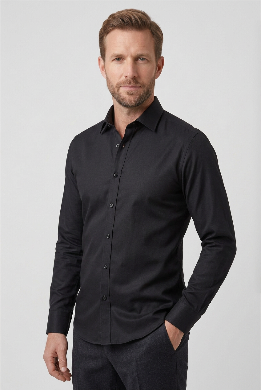 Men's Dress Shirt White Slim Fit Non-Iron Cotton Long Sleeve – Office, Formal, Business Wear