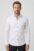 Men's Dress Shirt White Slim Fit Non-Iron Cotton Long Sleeve – Office, Formal, Business Wear