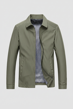 Men's Harrington Jacket Navy Blue Zip-Up Collared Lightweight Outerwear – Casual, Everyday Wear
