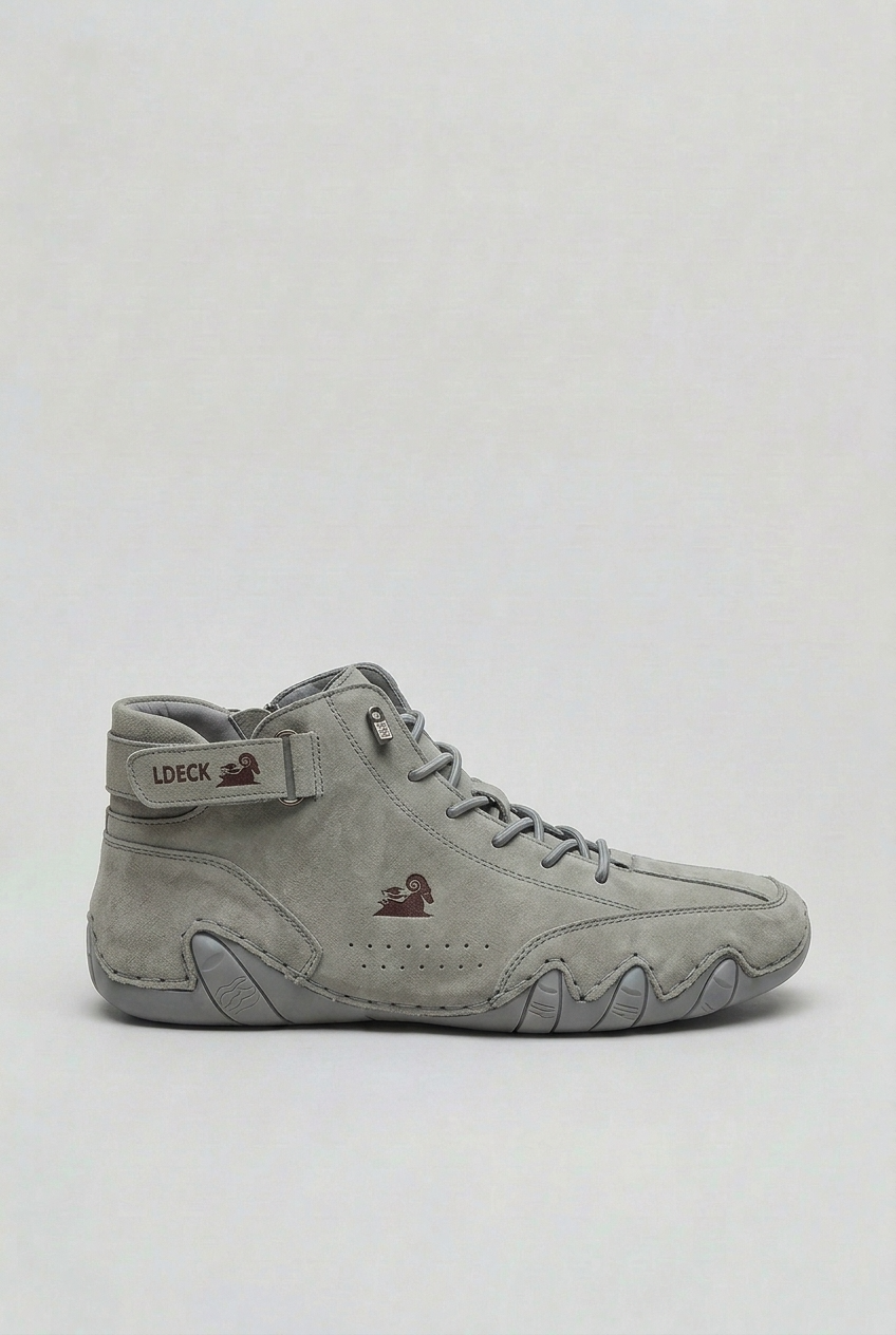 Men's High-Top Boots Beige Suede Cushioned Sole – Casual, Outdoor, Everyday Comfort Footwear