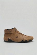 Men's High-Top Boots Beige Suede Cushioned Sole – Casual, Outdoor, Everyday Comfort Footwear