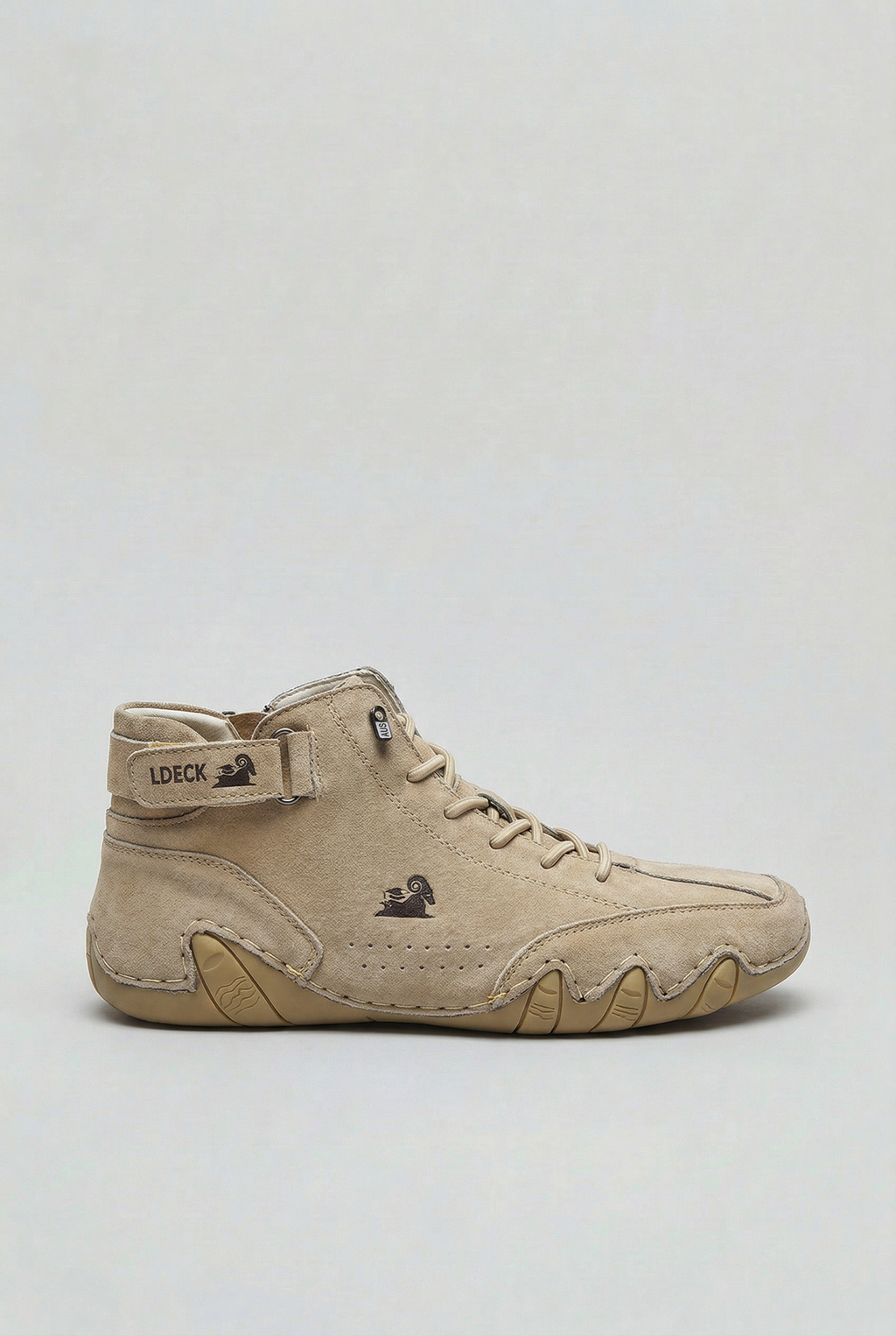 Men's High-Top Boots Beige Suede Cushioned Sole – Casual, Outdoor, Everyday Comfort Footwear