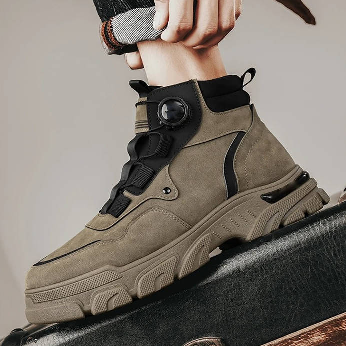 Men's High Top Boots Suede Yellow Anti-Slip Sole – Casual, Outdoor, Work, Everyday Wear