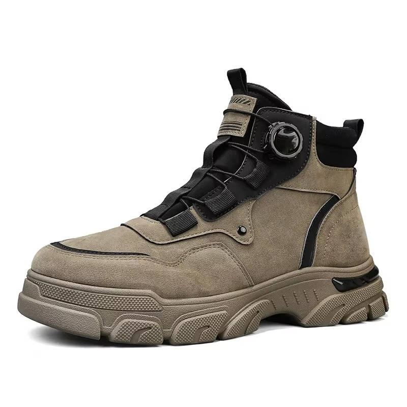 Men's High Top Boots Suede Yellow Anti-Slip Sole – Casual, Outdoor, Work, Everyday Wear