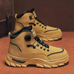 Men's High Top Boots Suede Yellow Anti-Slip Sole – Casual, Outdoor, Work, Everyday Wear