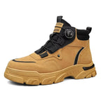 Men's High Top Boots Suede Yellow Anti-Slip Sole – Casual, Outdoor, Work, Everyday Wear