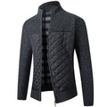 Men's Knitted Cardigan Jacket Fleece Lined Quilted Zip-Up Stand Collar Sweater – Casual, Winter, Warm Layering