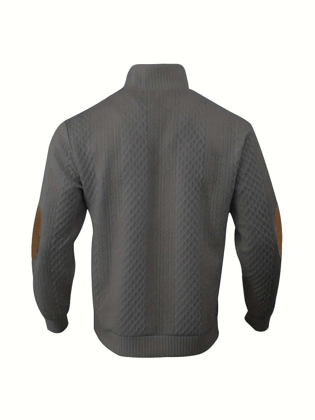 Men's Knitted Sweater Beige Textured Stand-Collar Button Henley Pullover – Casual, Office, Holiday, Gift