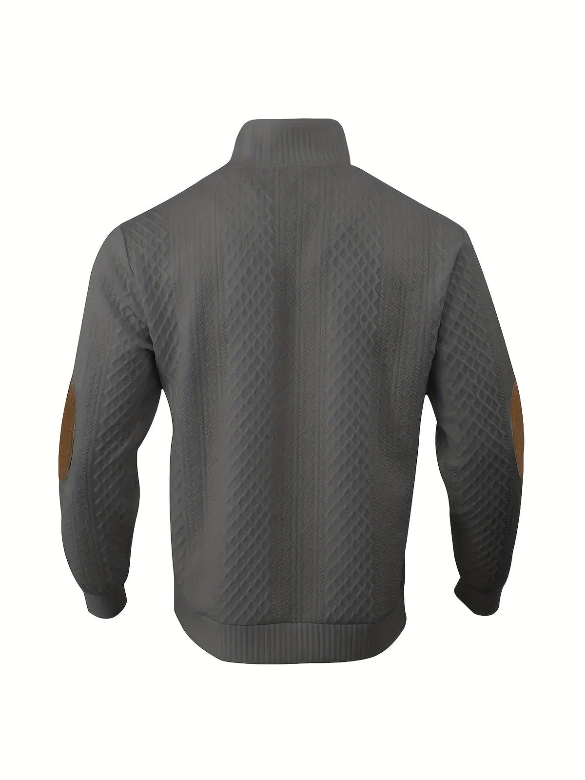 Men's Knitted Sweater Beige Textured Stand-Collar Button Henley Pullover – Casual, Office, Holiday, Gift