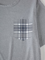 Men's Pyjama Set Grey Short Sleeve Tee Plaid Trousers – Sleepwear, Loungewear, Home, Gift