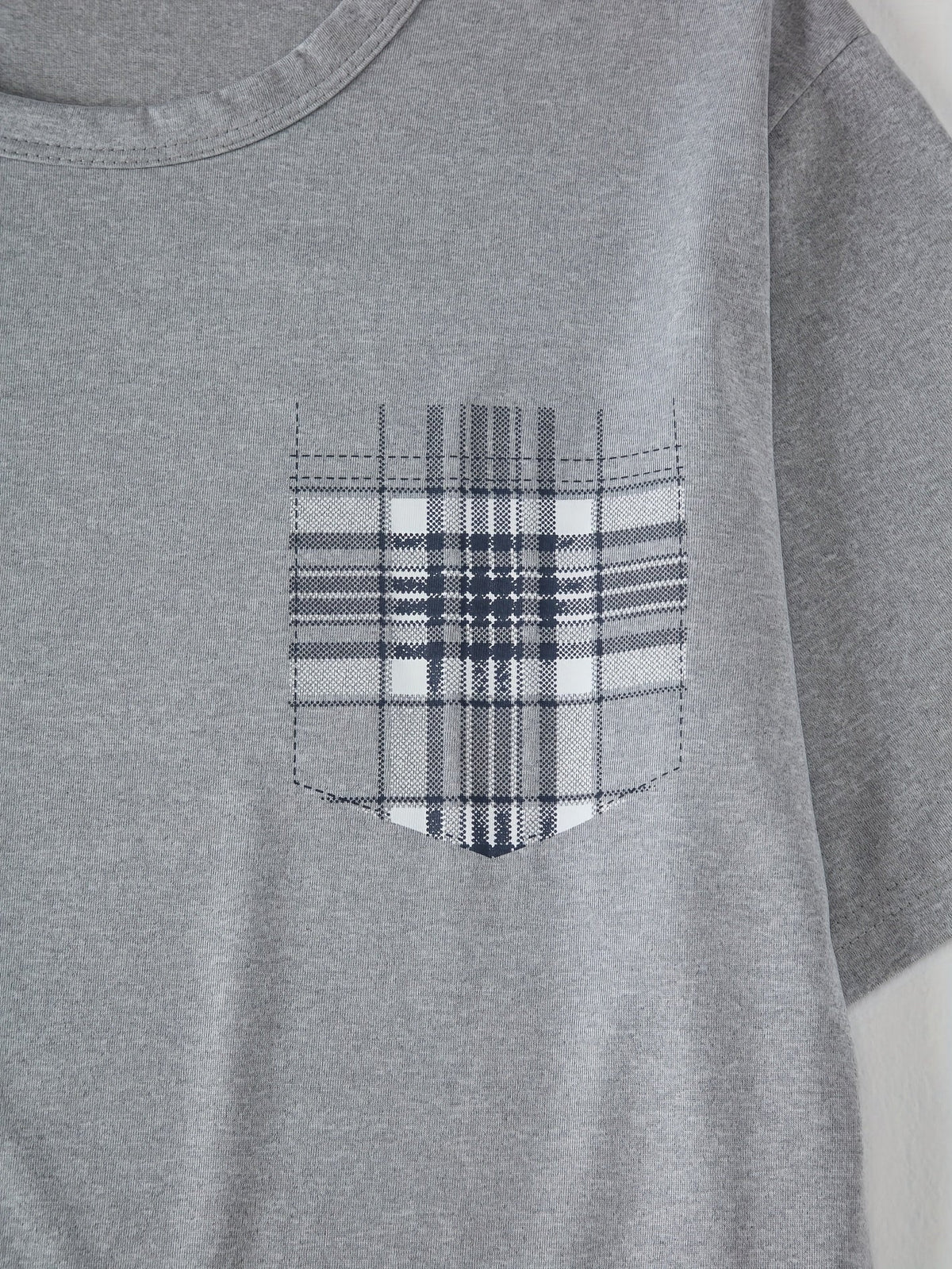 Men's Pyjama Set Grey Short Sleeve Tee Plaid Trousers – Sleepwear, Loungewear, Home, Gift