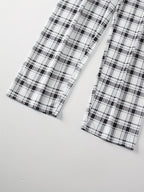Men's Pyjama Set Grey Short Sleeve Tee Plaid Trousers – Sleepwear, Loungewear, Home, Gift