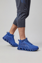 Men's Running Shoes Blue Mesh Cushioned Support – Jogging, Training, Athletic Footwear, Home Gym