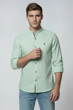 Men's Shirt Cotton Navy Blue Stand Collar Button Up Long Sleeve – Casual, Office, Holiday, Gift