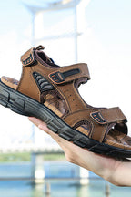 Men's Sport Sandals Black Adjustable Strap Contoured Footbed – Casual, Outdoor, Walking, Holiday