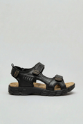 Men's Sport Sandals Black Adjustable Strap Contoured Footbed – Casual, Outdoor, Walking, Holiday