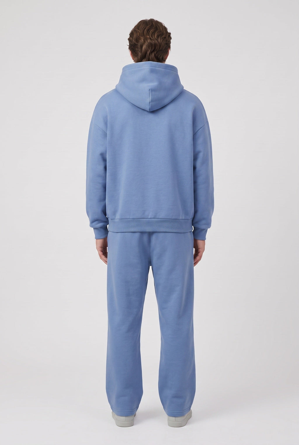 Men's Tracksuit Set Blue Cotton Fleece Hoodie & Joggers Oversized – Casual, Loungewear, Gift