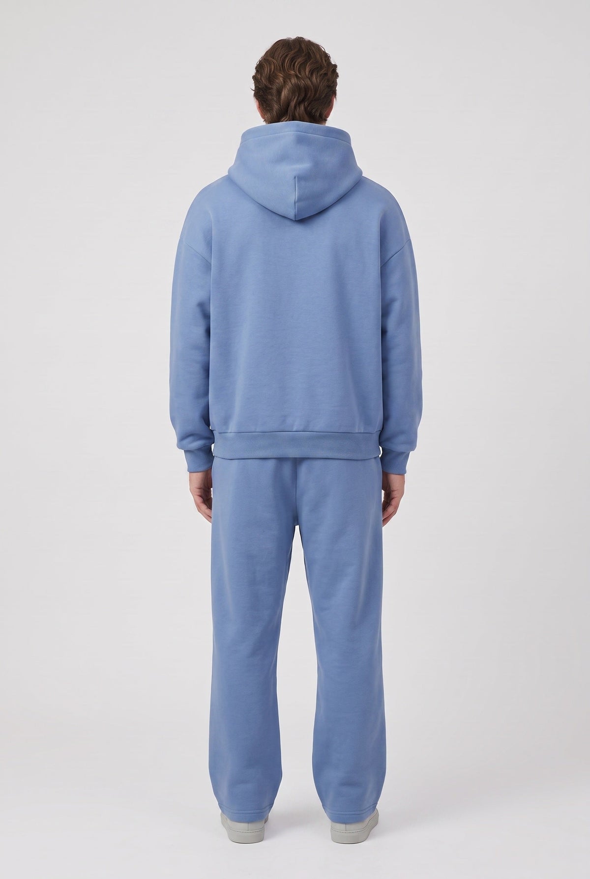 Men's Tracksuit Set Blue Cotton Fleece Hoodie & Joggers Oversized – Casual, Loungewear, Gift