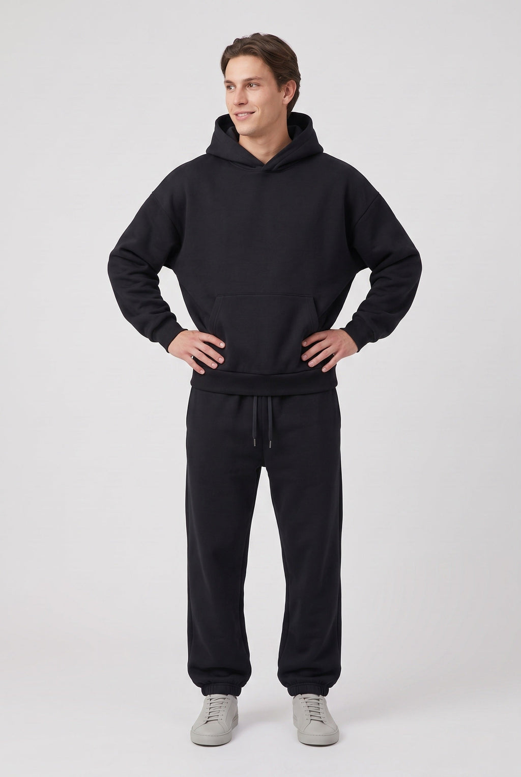 Men's Tracksuit Set Blue Cotton Fleece Hoodie & Joggers Oversized – Casual, Loungewear, Gift