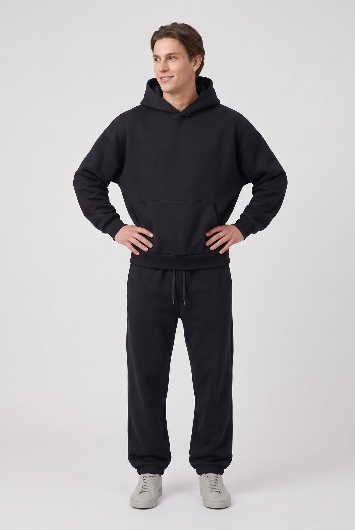 Men's Tracksuit Set Blue Cotton Fleece Hoodie & Joggers Oversized – Casual, Loungewear, Gift