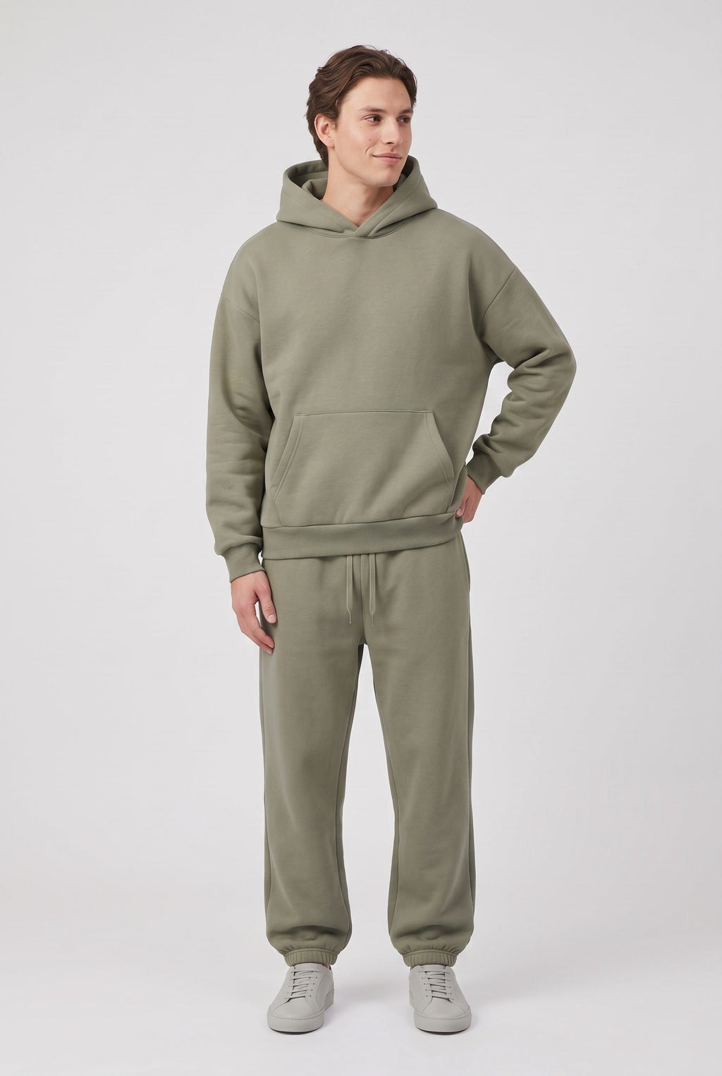 Men's Tracksuit Set Blue Cotton Fleece Hoodie & Joggers Oversized – Casual, Loungewear, Gift