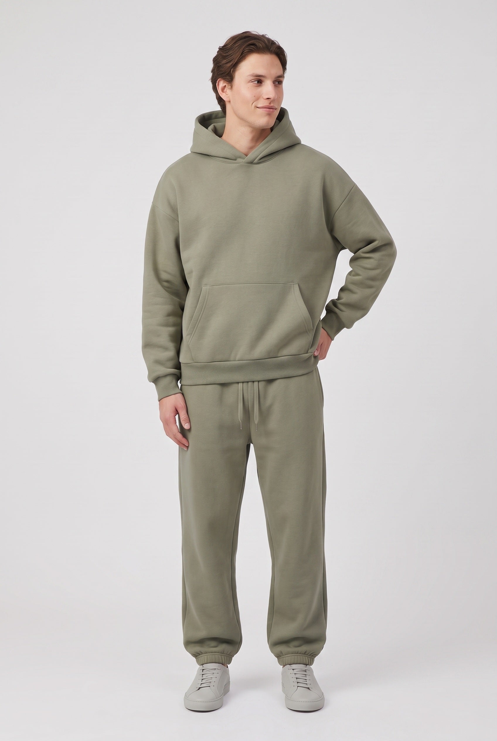 Men's Tracksuit Set Blue Cotton Fleece Hoodie & Joggers Oversized – Casual, Loungewear, Gift