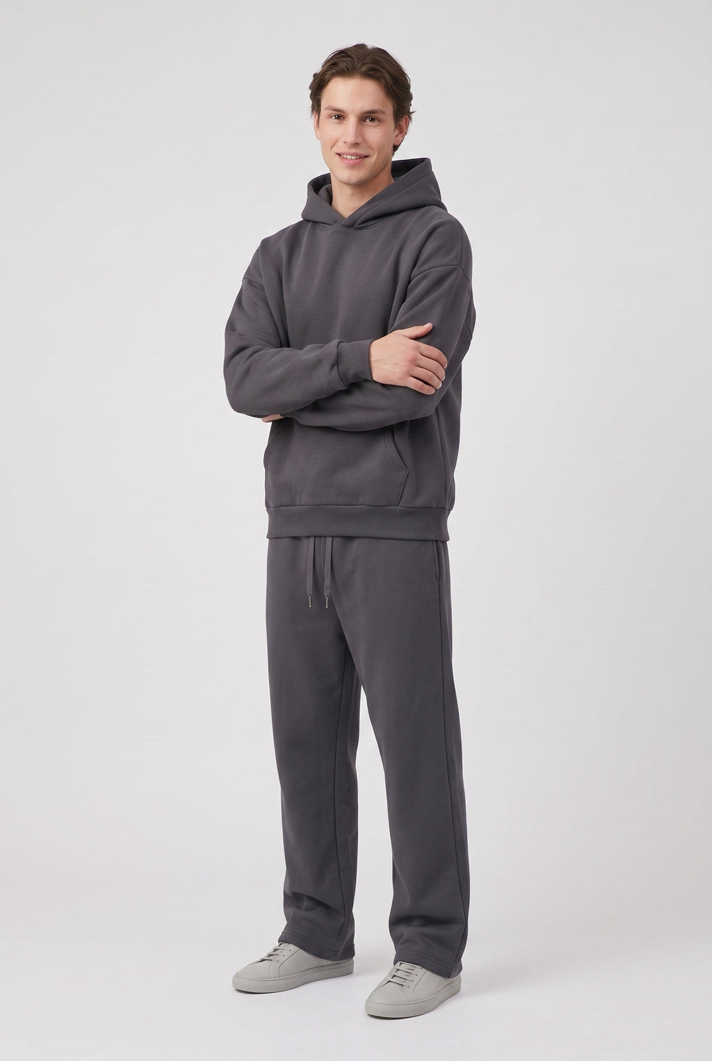 Men's Tracksuit Set Blue Cotton Fleece Hoodie & Joggers Oversized – Casual, Loungewear, Gift