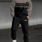 Men's Tracksuit Set Colour Block Hoodie & Joggers Grey Black – Casual, Sports, Loungewear, Gift
